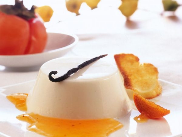 panna cotta tradizionale cachi