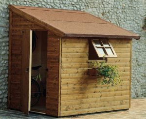 Casetta in legno porta attrezzi da giardino